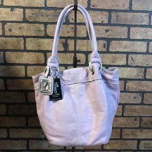 NEW Tignanello Violet Leather Bucket Purse